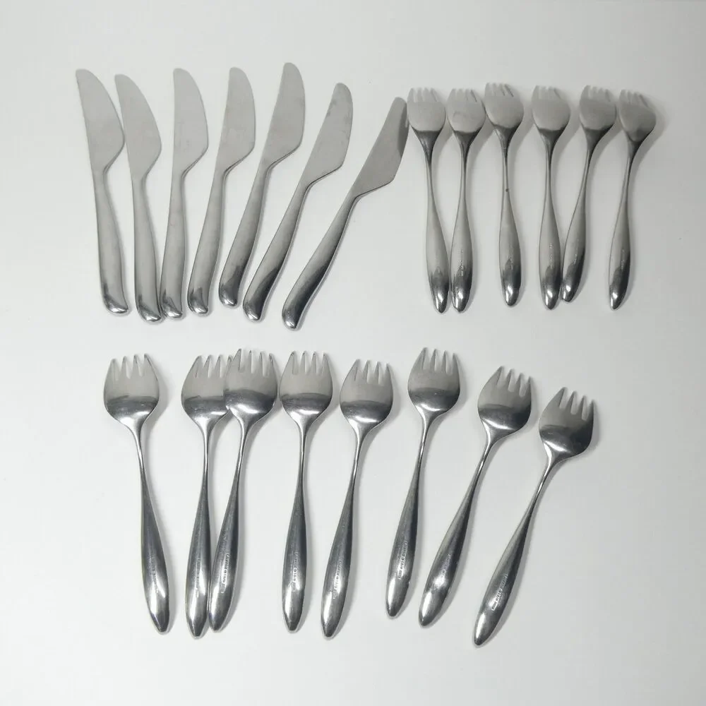 Lauffer Towle Design 2 Stainless Japan 21pc Flatware Lot Forks 18/8 MCM Vintage